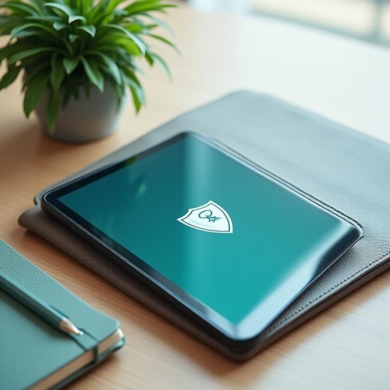 Secure data handling illustration with a focus on mindfulness and structure